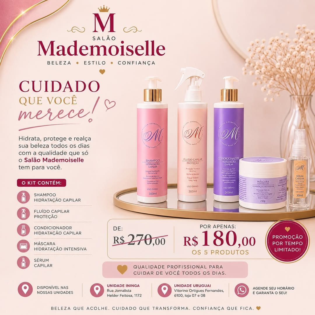 Post 3 by Mademoiselle • Salão de Beleza em Teresina on Instagram (image)