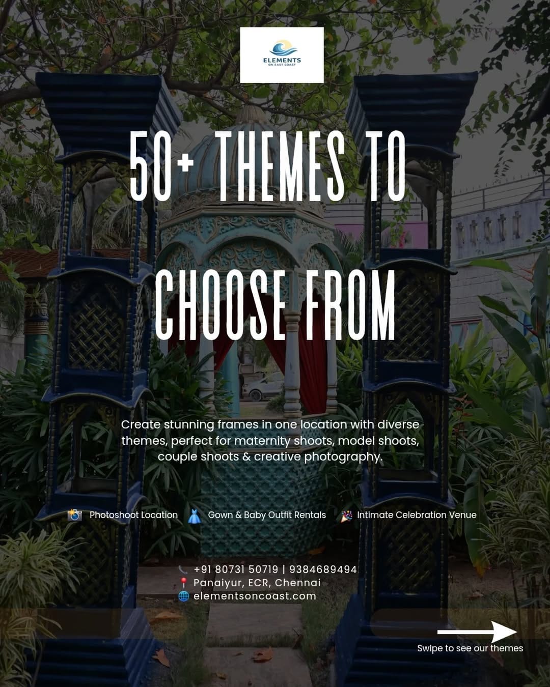 Post 10 by Elements on East Coast | Premium photoshoot venue on Instagram (carousel)
