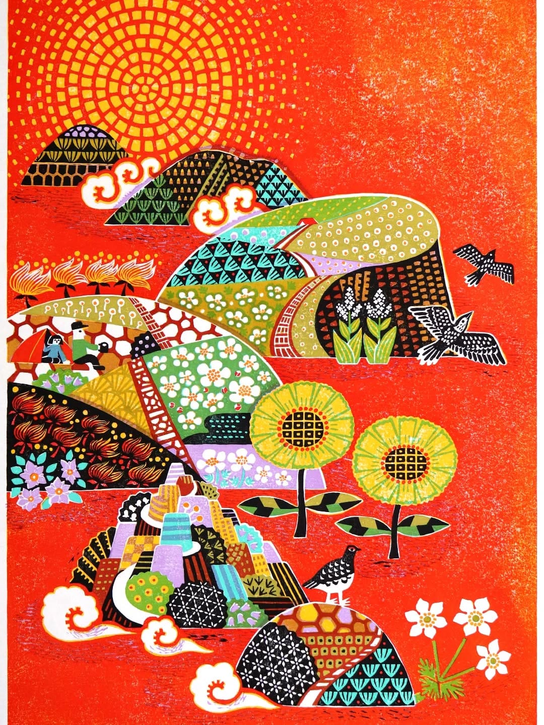 Post 4 by Tomoko Kyuki 久木朋子 woodcut printer 木版画家 on Instagram (image)
