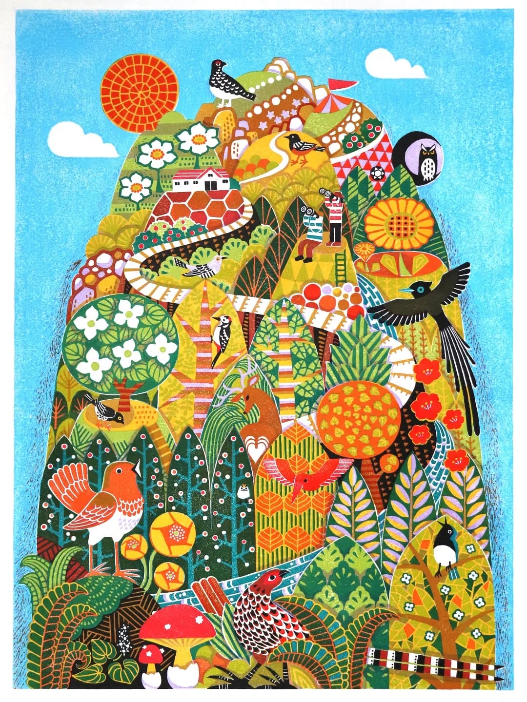Post 2 by Tomoko Kyuki 久木朋子 woodcut printer 木版画家 on Instagram (image)