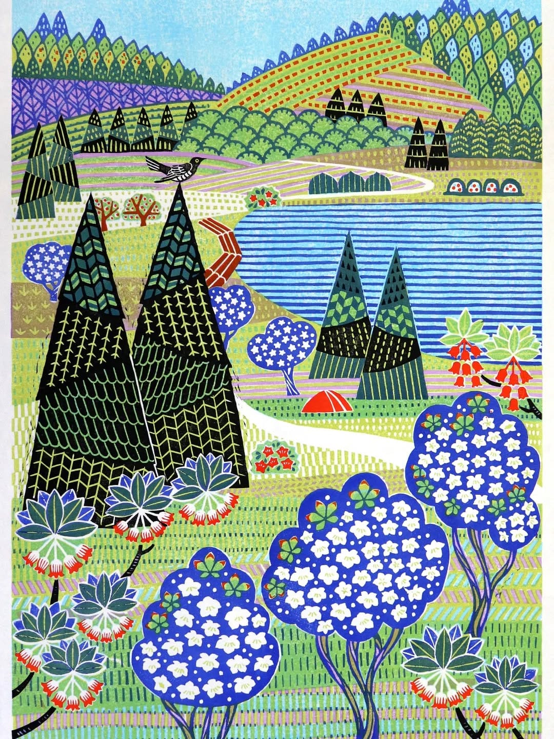 Post 5 by Tomoko Kyuki 久木朋子 woodcut printer 木版画家 on Instagram (image)