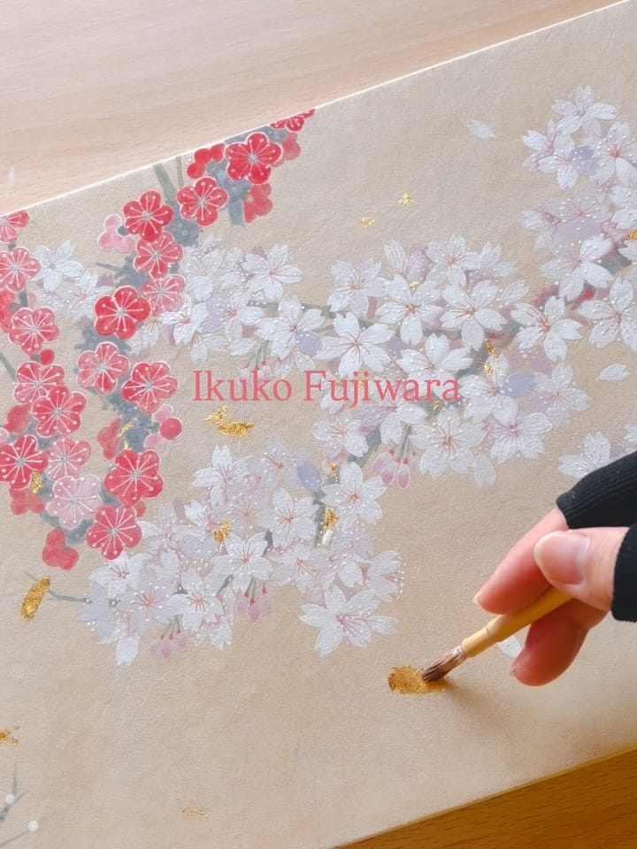Post 9 by 日本画 藤原 郁子 on Instagram (carousel)