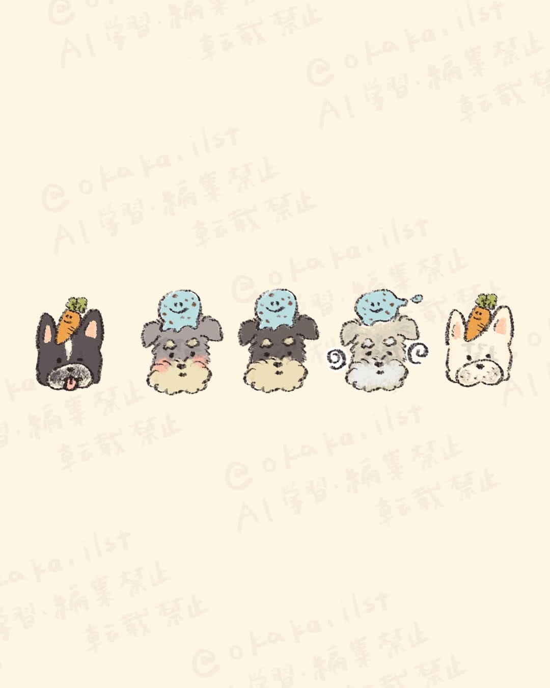 Post 8 by 楓子| 犬と食べ物のイラストレーター on Instagram (carousel)