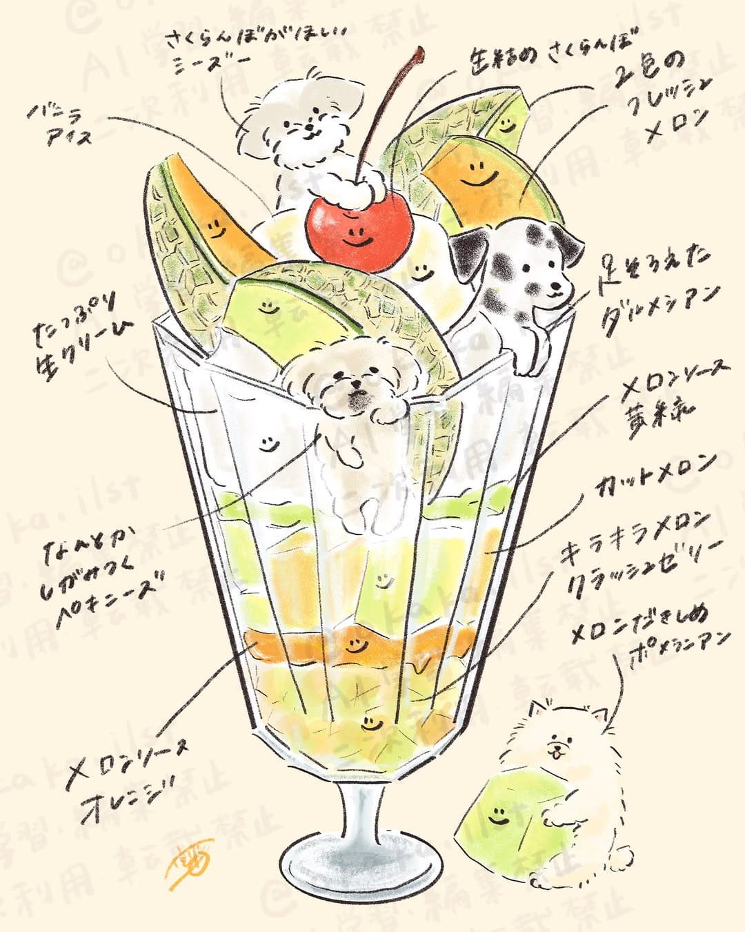 Post 1 by 楓子| 犬と食べ物のイラストレーター on Instagram (carousel)