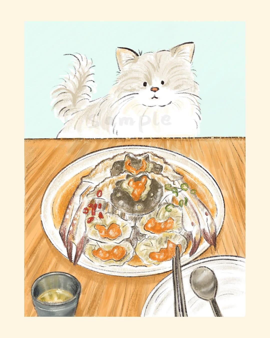 Post 10 by 楓子| 犬と食べ物のイラストレーター on Instagram (image)