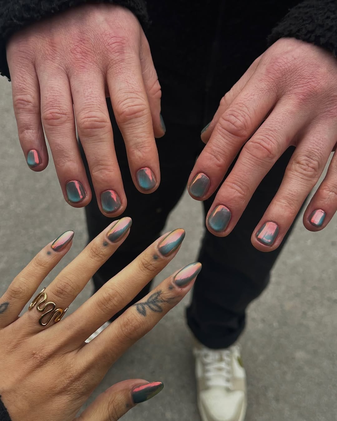 Post 9 by tasha solanki | cat eye, chrome & nuance nails | manchester on Instagram (image)
