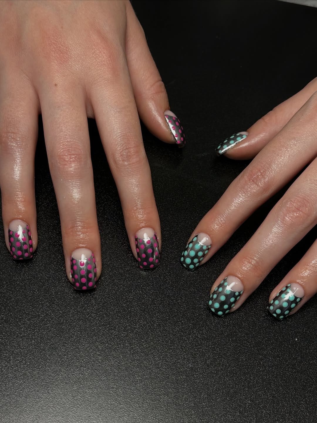 Post 6 by tasha solanki | cat eye, chrome & nuance nails | manchester on Instagram (image)