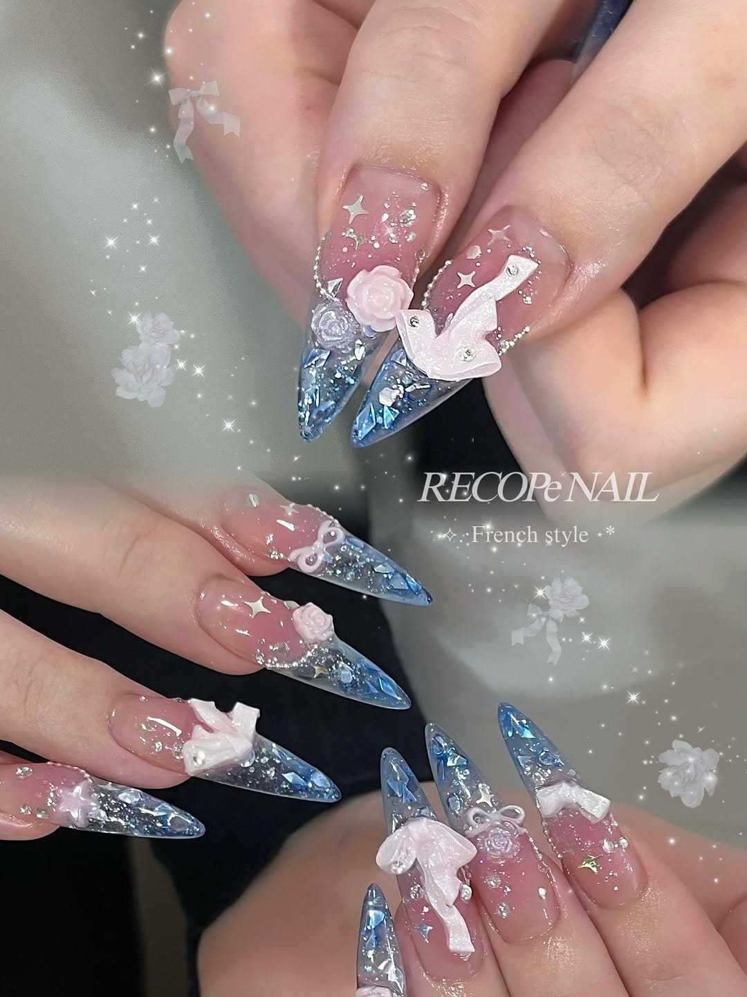 Post 9 by ♡⃛.*ﾟRECOPe nail .⋆♡⃛ girly ♡⃛ vintage ♡⃛ kirakira ♡⃛ on Instagram (carousel)