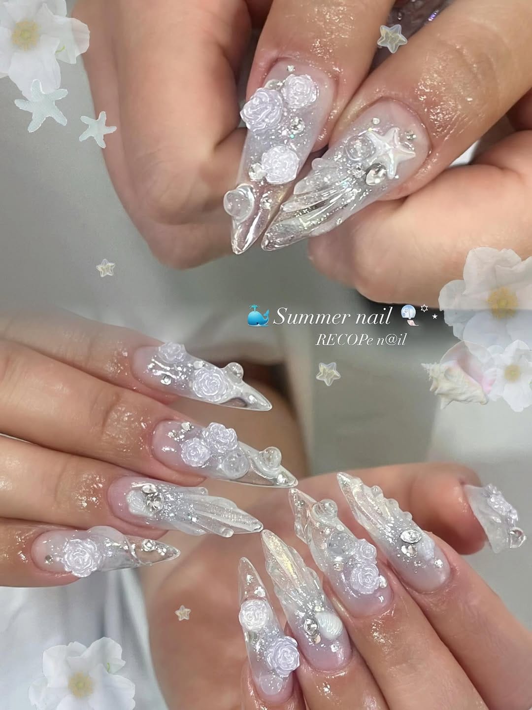 Post 3 by ♡⃛.*ﾟRECOPe nail .⋆♡⃛ girly ♡⃛ vintage ♡⃛ kirakira ♡⃛ on Instagram (image)