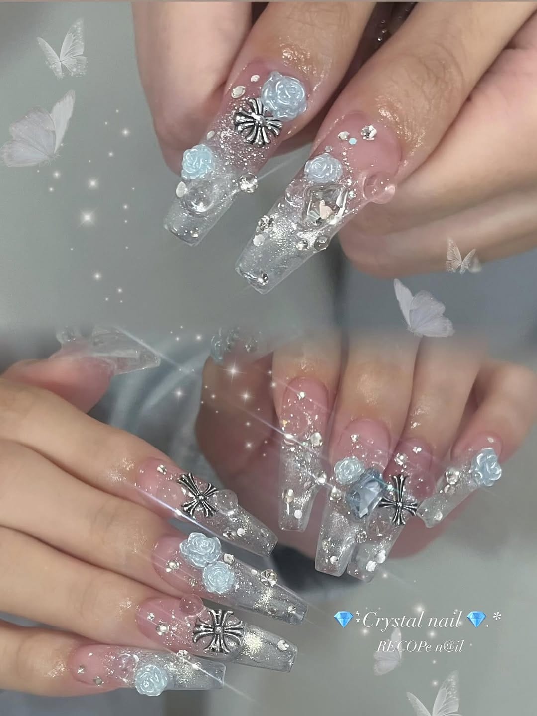 Post 5 by ♡⃛.*ﾟRECOPe nail .⋆♡⃛ girly ♡⃛ vintage ♡⃛ kirakira ♡⃛ on Instagram (image)