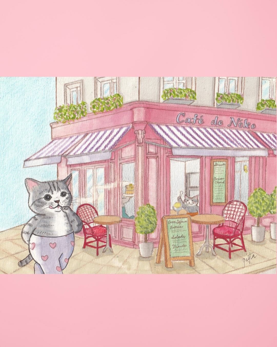 Post 3 by pigta(ピグタ) ｜ タイツ猫イラストレーター【タイツメイト】 on Instagram (carousel)
