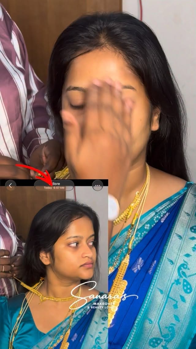 Post 3 by Chennai Makeup Artist Sanaras Nikitha on Instagram (video)