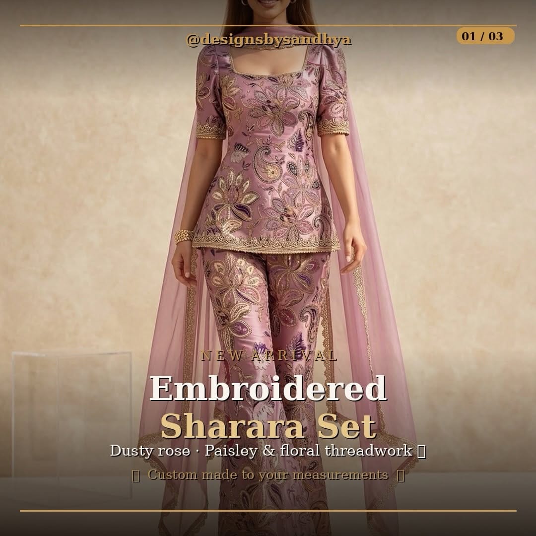 Post 5 by Sandhya | Custom Indian outfits on Instagram (carousel)