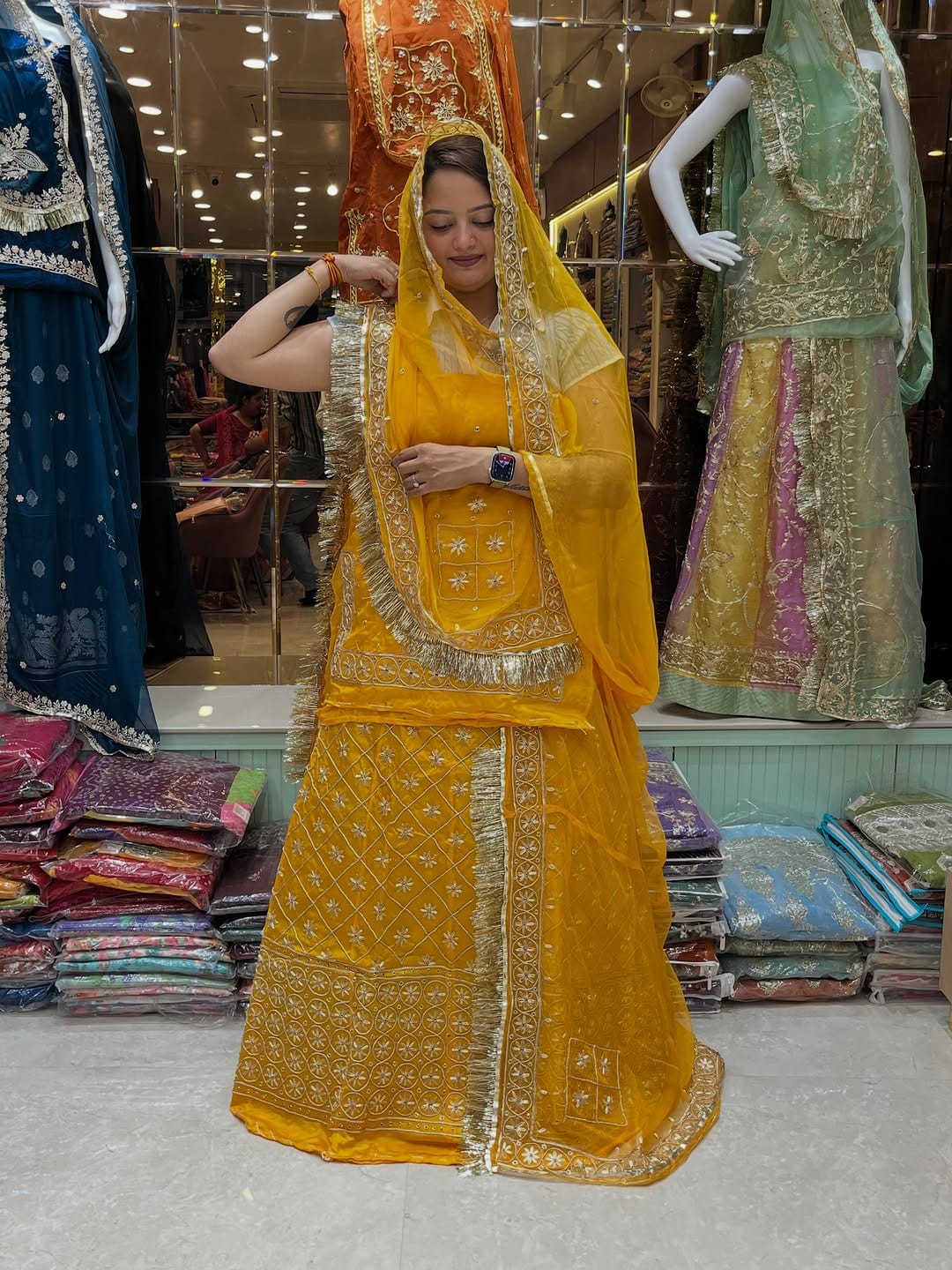 Post 5 by RAMDEV TEXTILES  RAJPUTI POSHAAK By KAMLESH LIMANI on Instagram (carousel)