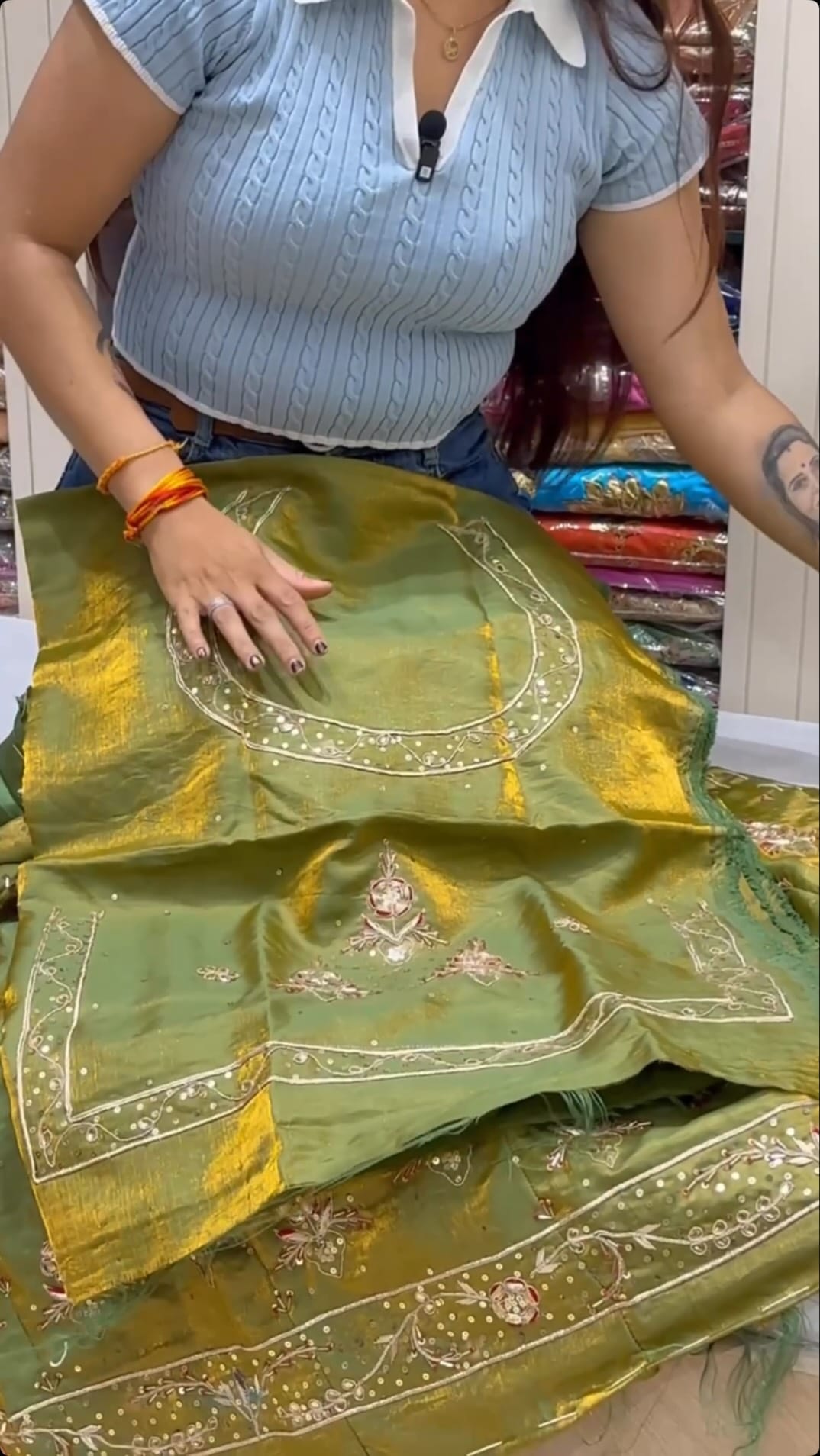 Post 7 by RAMDEV TEXTILES  RAJPUTI POSHAAK By KAMLESH LIMANI on Instagram (video)