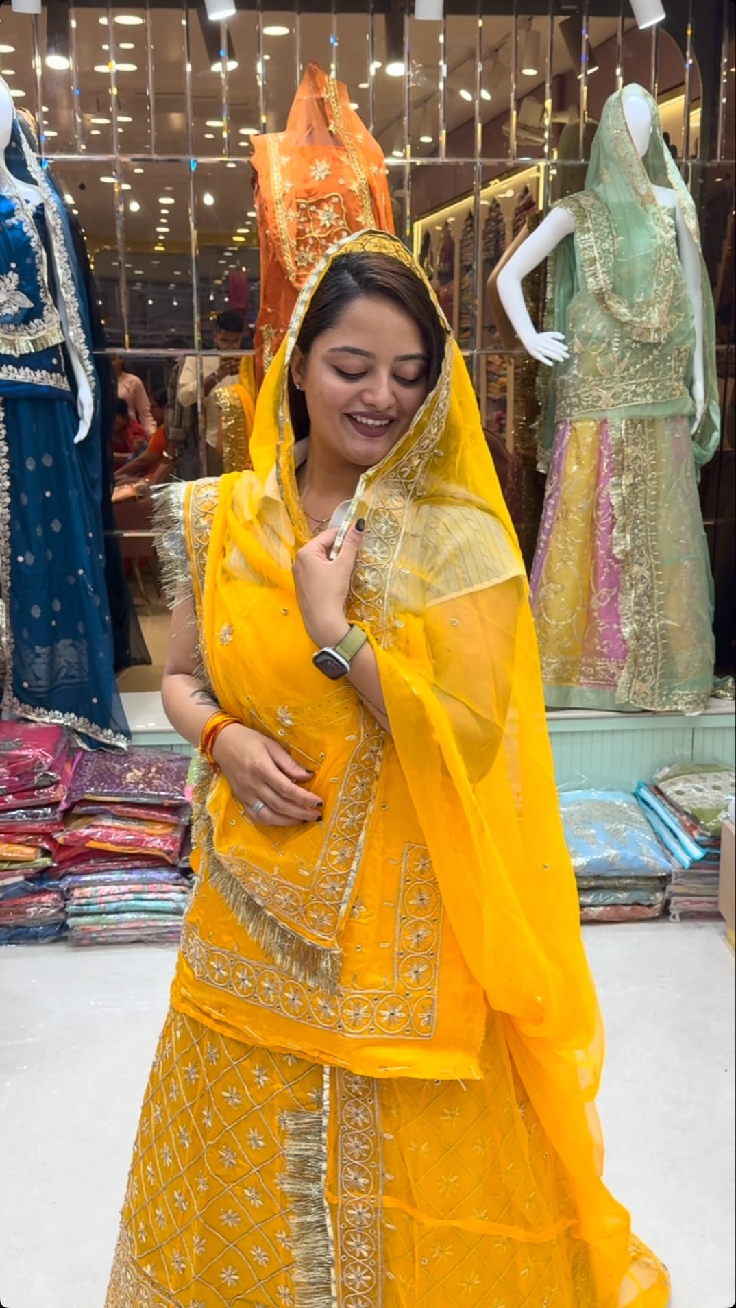 Post 8 by RAMDEV TEXTILES  RAJPUTI POSHAAK By KAMLESH LIMANI on Instagram (video)