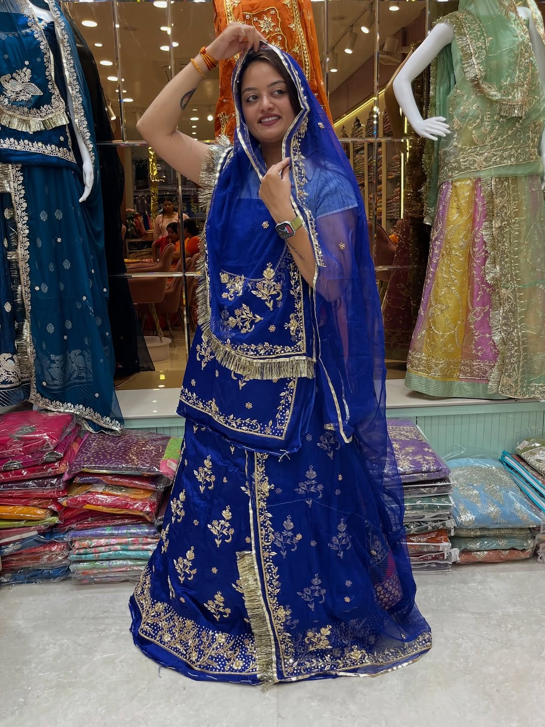 Post 3 by RAMDEV TEXTILES  RAJPUTI POSHAAK By KAMLESH LIMANI on Instagram (carousel)