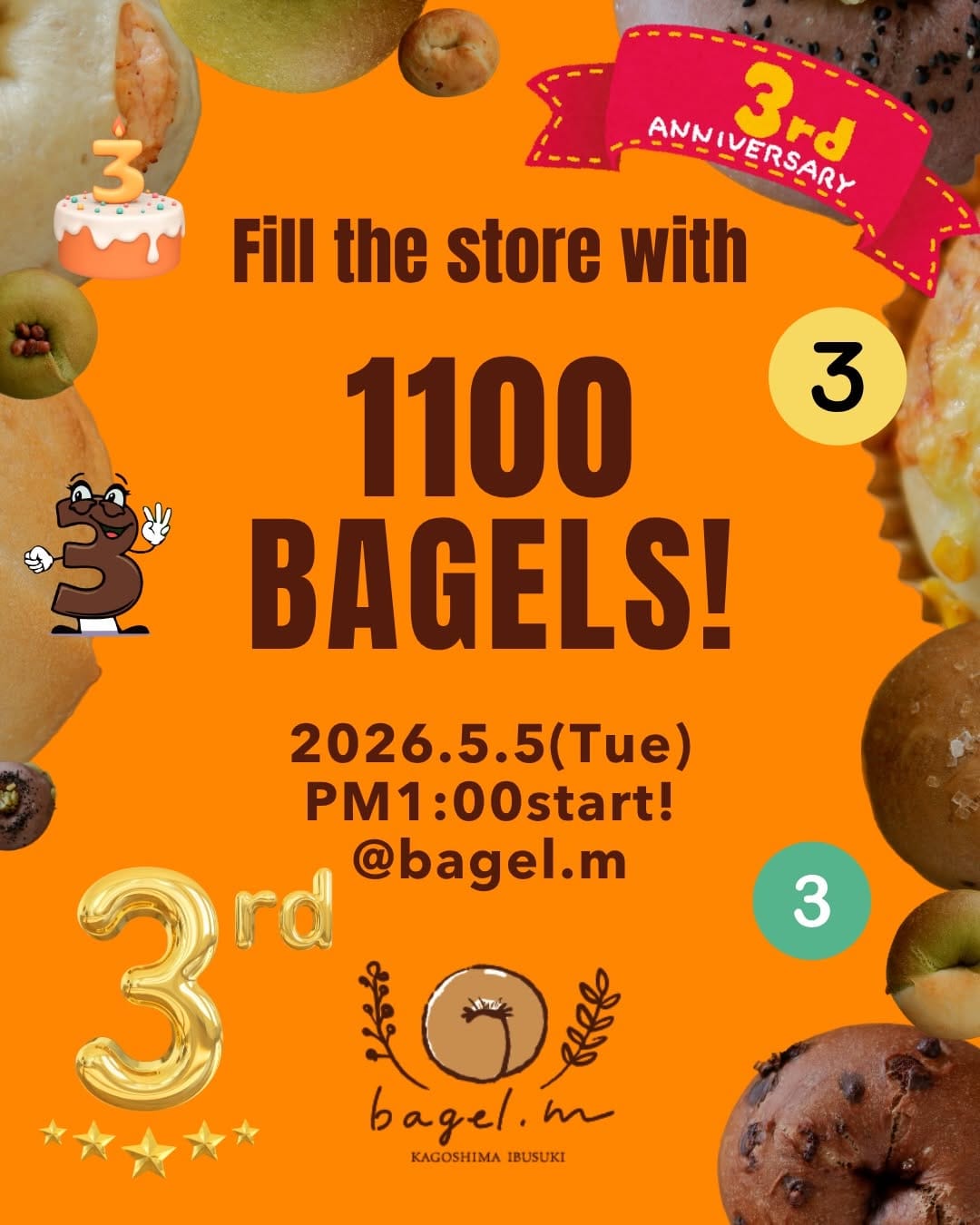 Post 8 by bagel.m 𖤣𖥧𖥣𖡡国産小麦とふわもち食感のベーグルのお店 on Instagram (carousel)