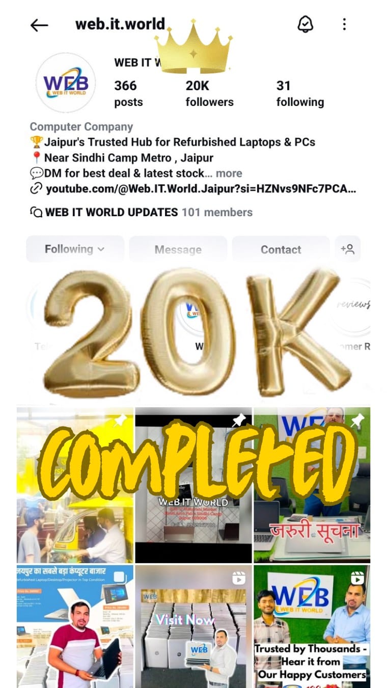 Post 8 by Refurbished Laptops Jaipur on Instagram (video)