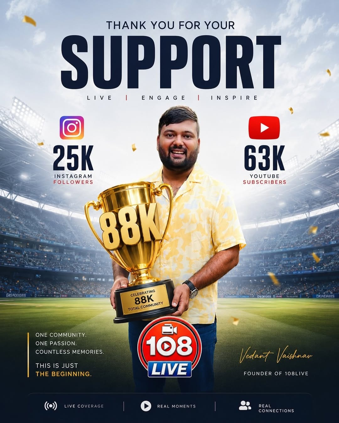 Post 3 by 108 LIVE 🎥 on Instagram (image)