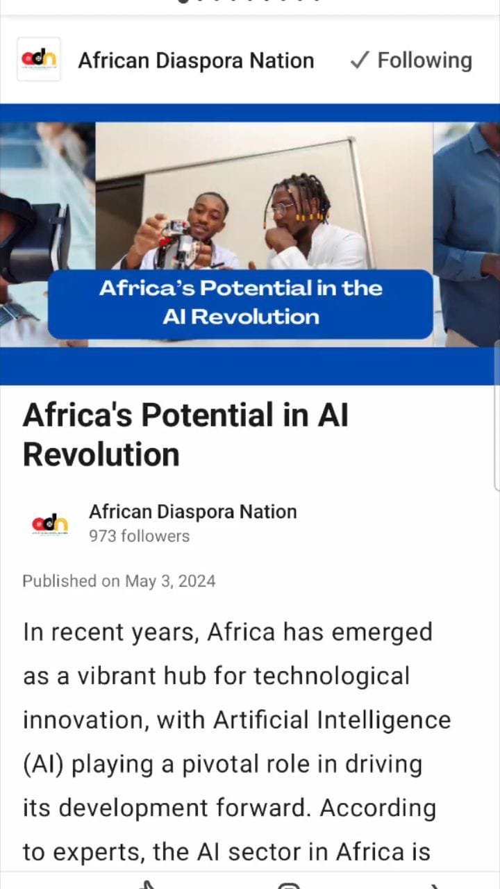 Post 6 by African Diaspora Nation | Tech Community on Instagram (video)