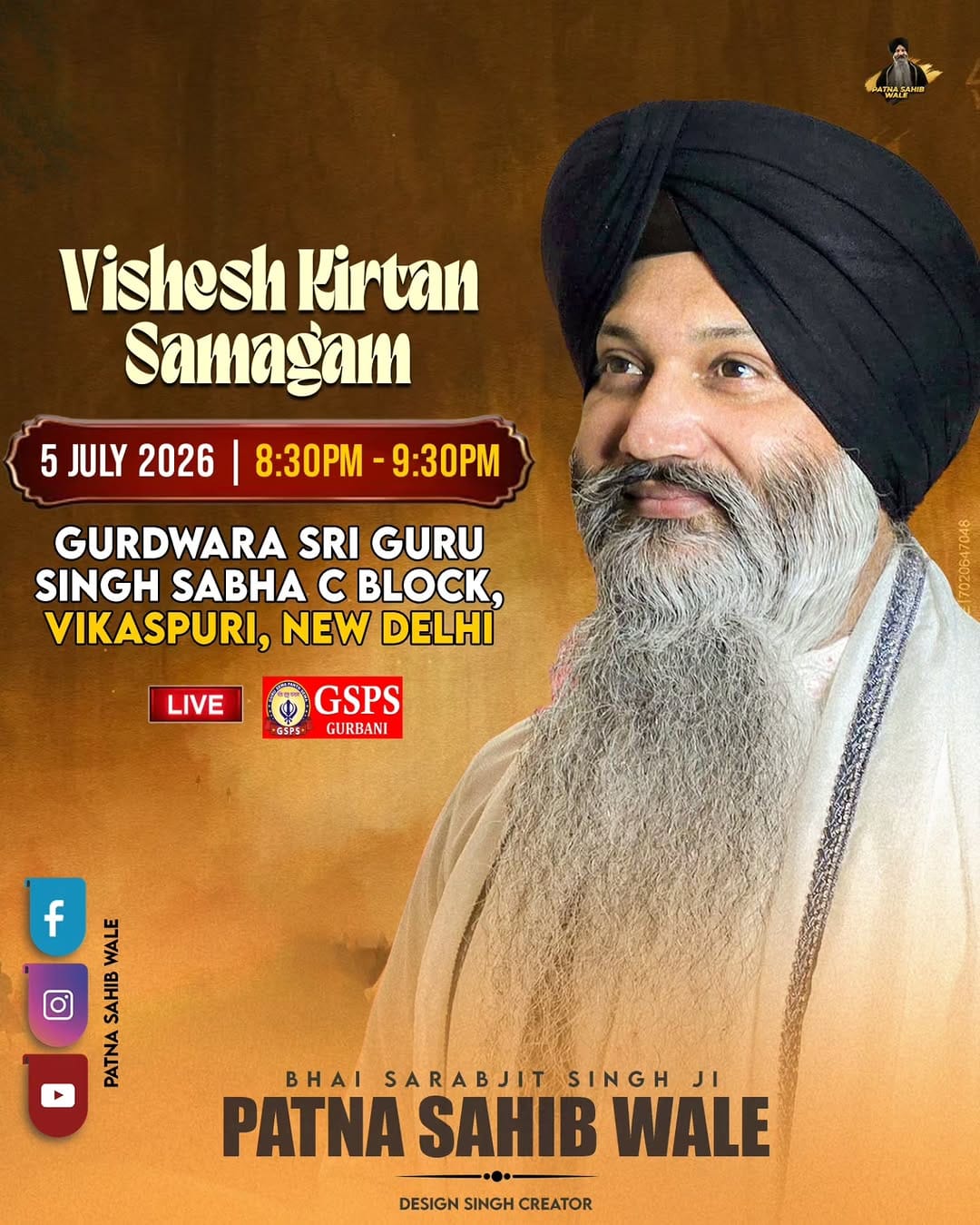 Post 2 by Bhai Sarabjit Singh Patna SahibWale on Instagram (image)