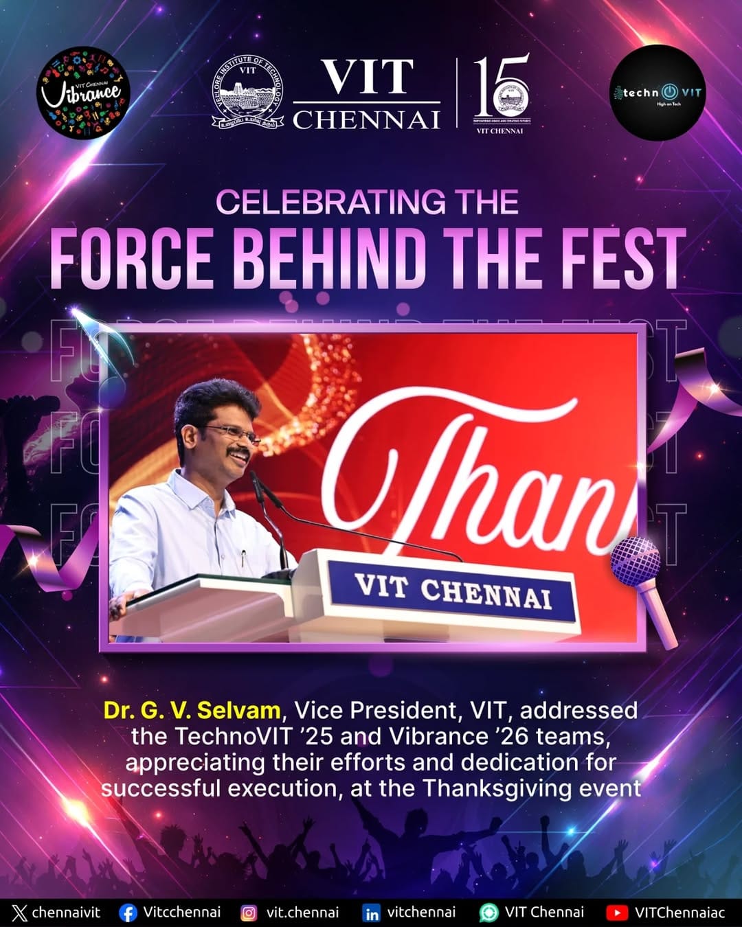 Post 3 by Vibrance - VIT Chennai on Instagram (carousel)