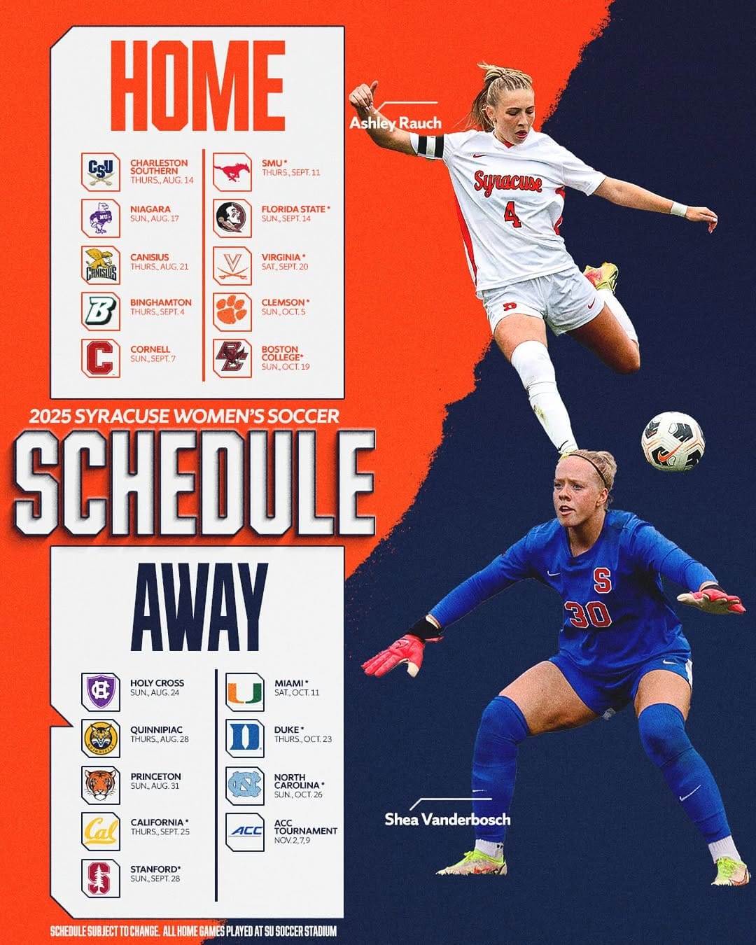 Post 10 by Syracuse Women’s Soccer on Instagram (image)