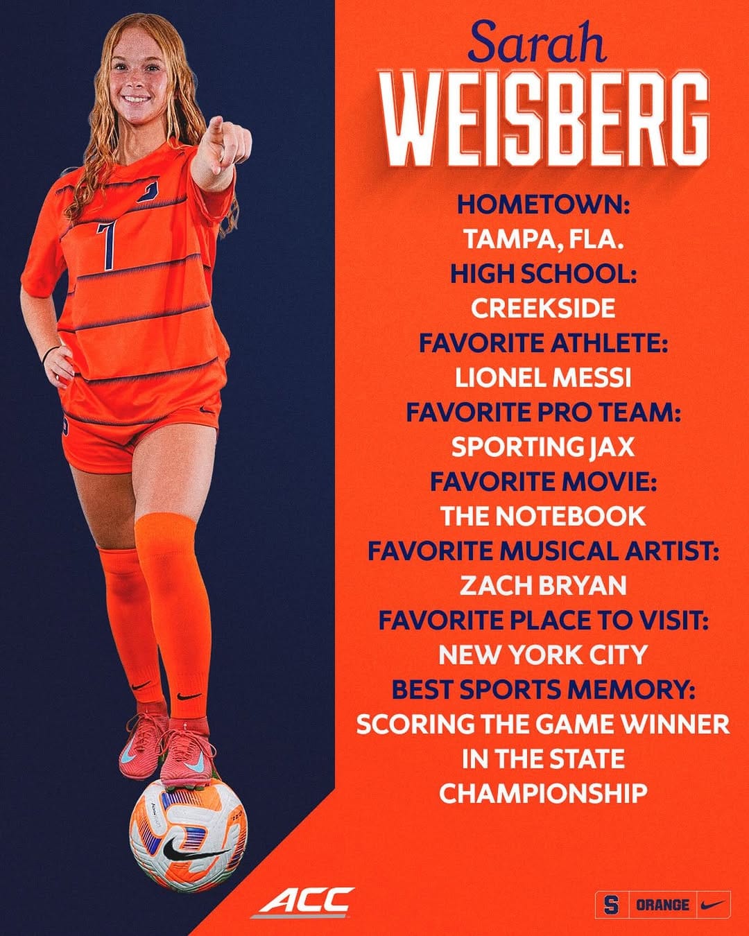Post 2 by Syracuse Women’s Soccer on Instagram (image)