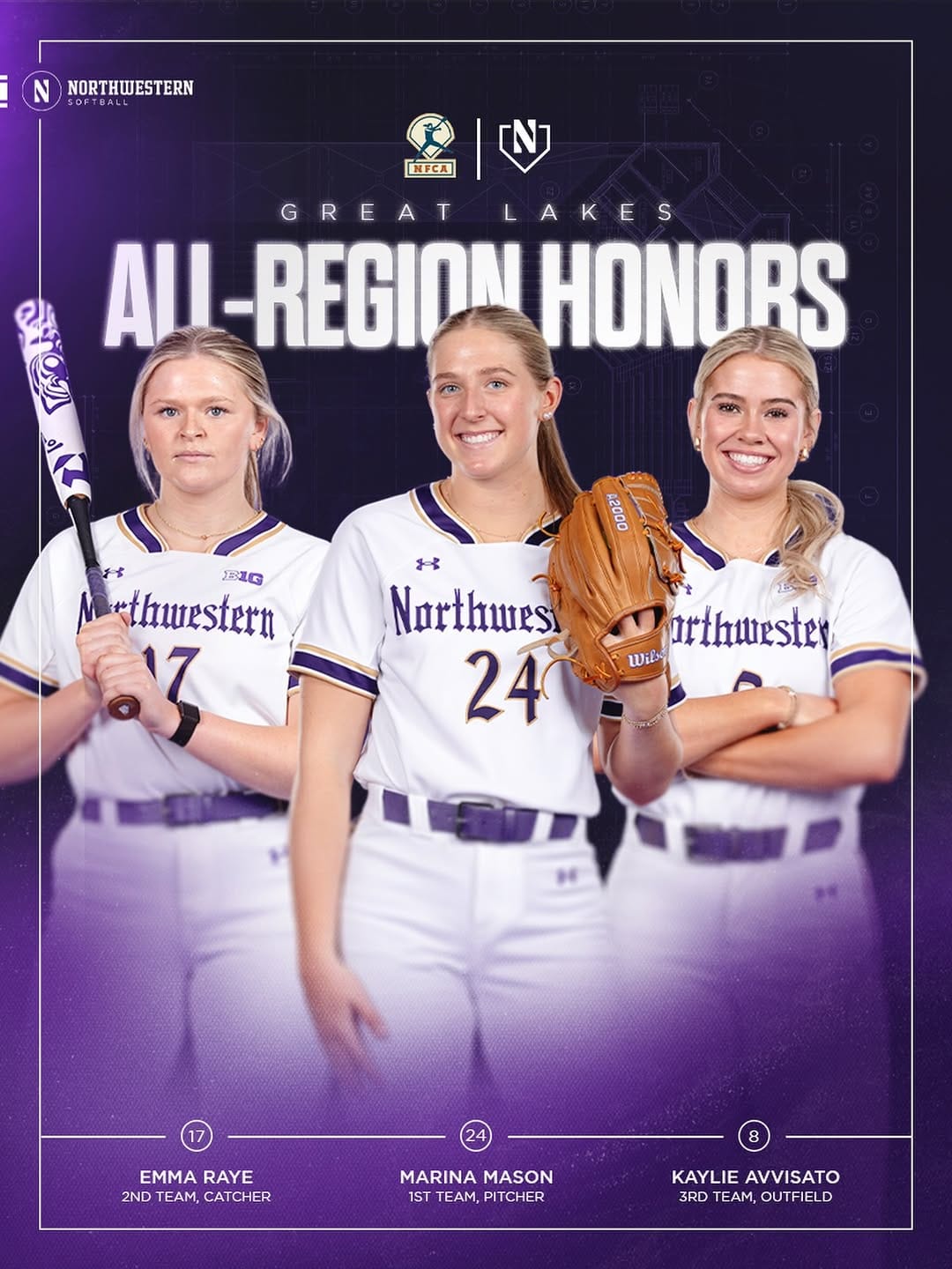Post 7 by Northwestern Softball on Instagram (image)