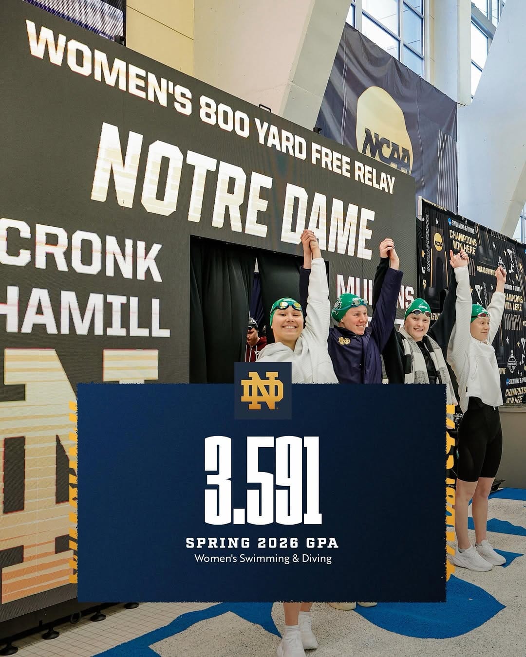 Post 8 by Notre Dame Swimming and Diving on Instagram (carousel)