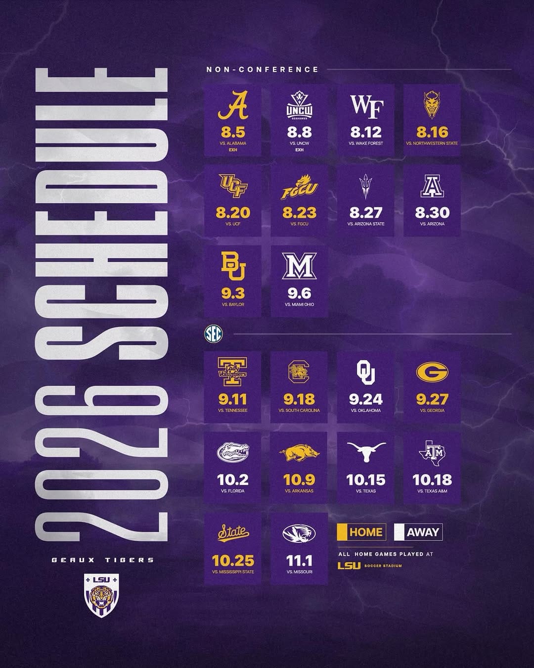 Post 5 by LSU Soccer on Instagram (image)