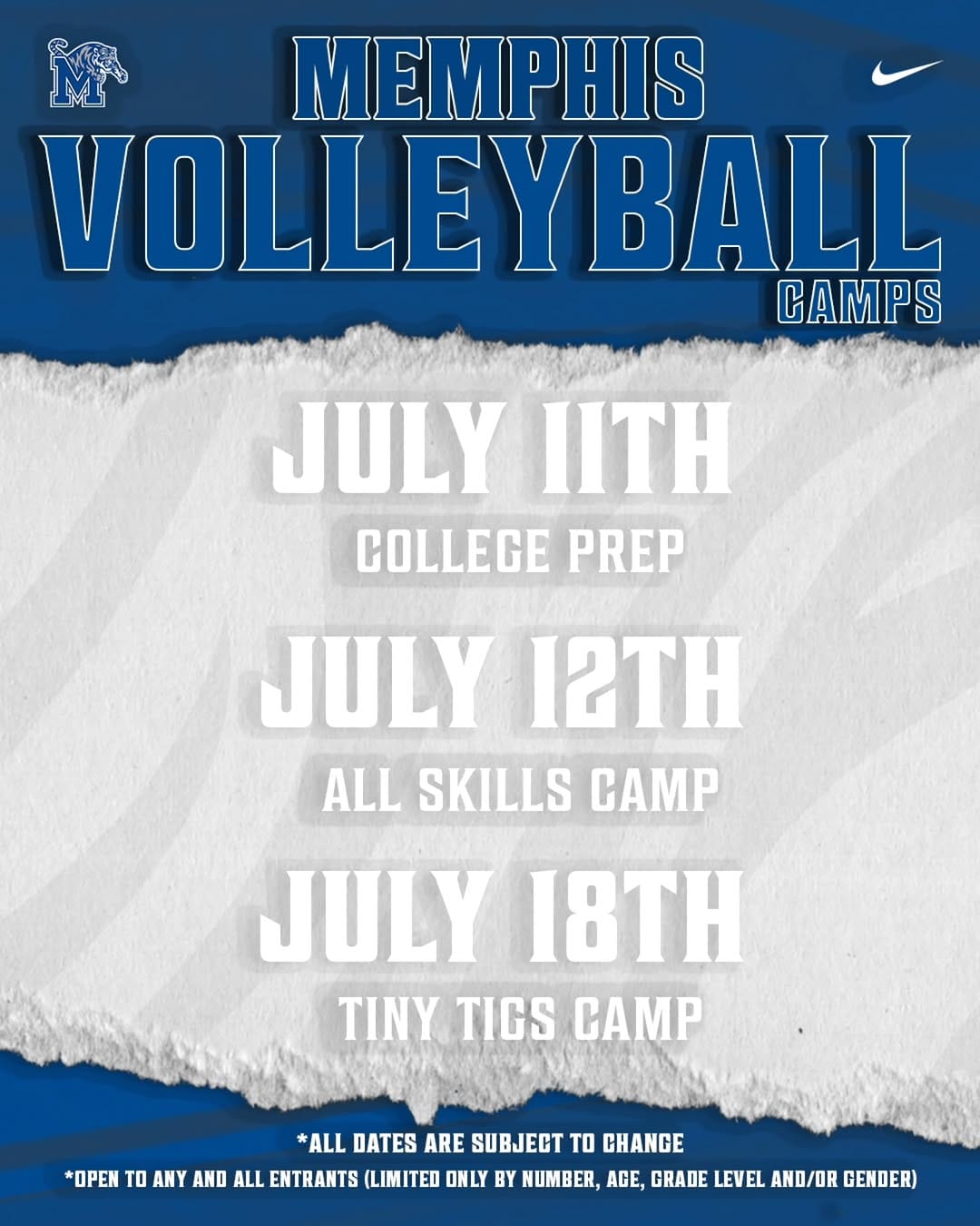 Post 8 by Memphis Volleyball on Instagram (image)
