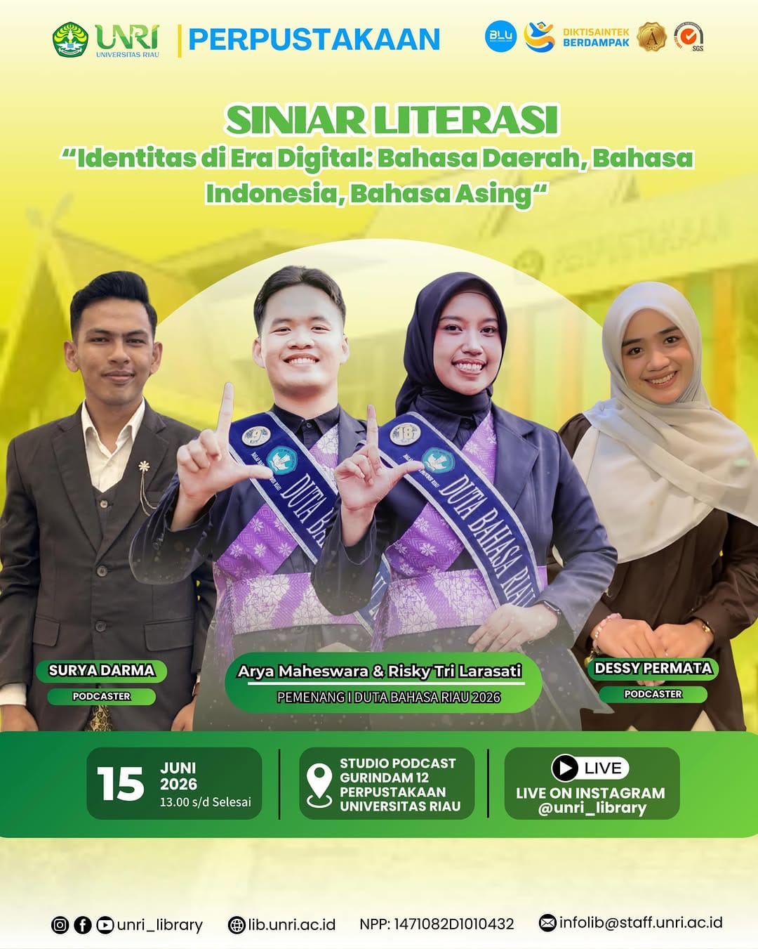 Post 3 by Perpustakaan Universitas Riau on Instagram (image)