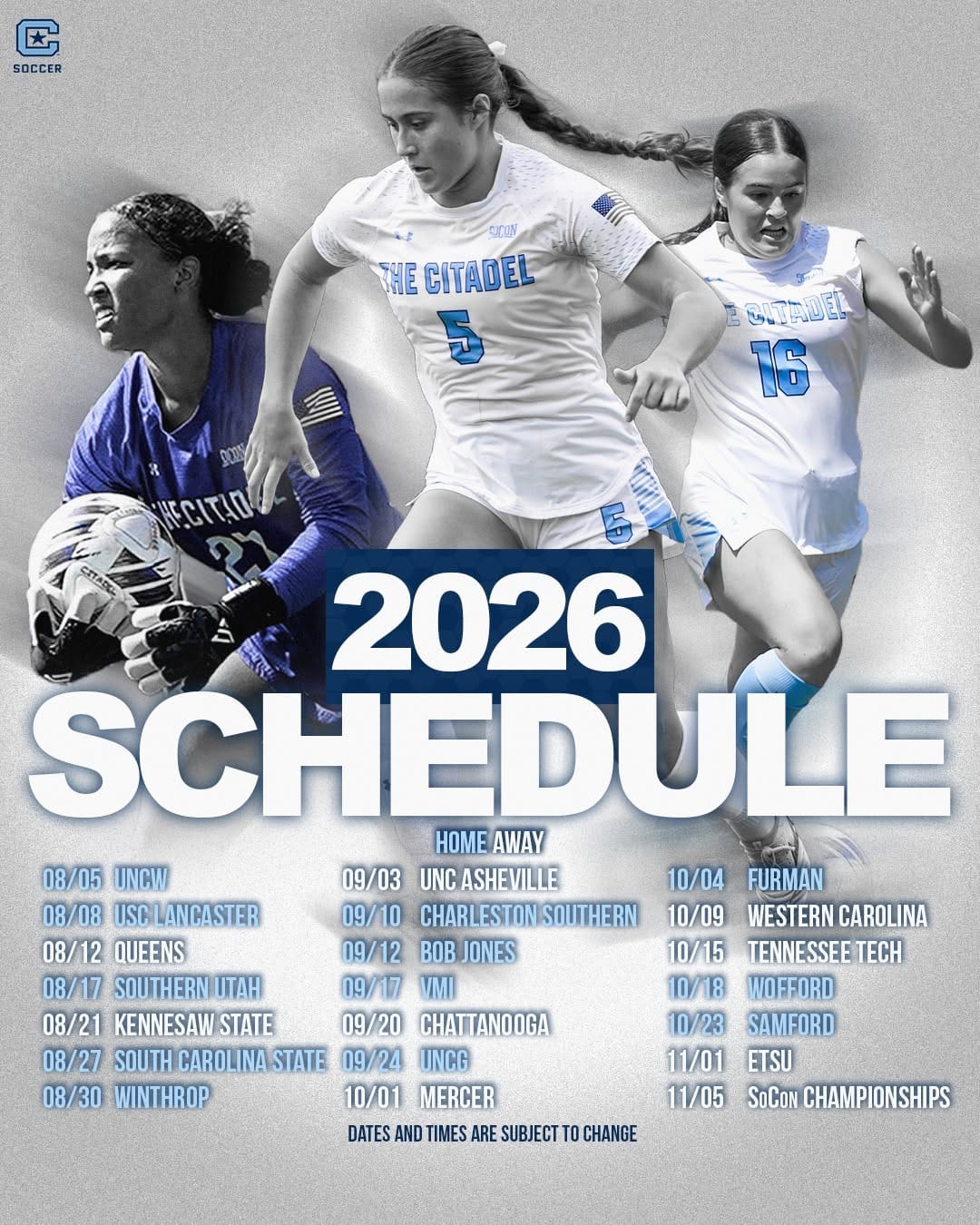 Post 1 by The Citadel Women's Soccer on Instagram (image)