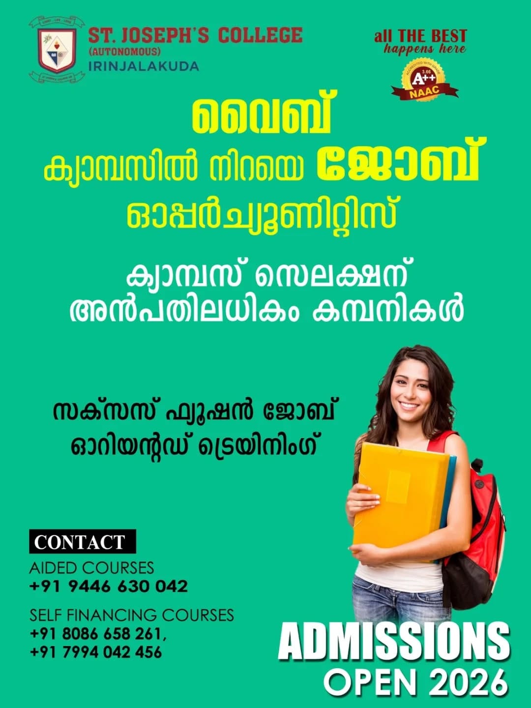 Post 9 by St. Joseph's College, Irinjalakuda on Instagram (image)