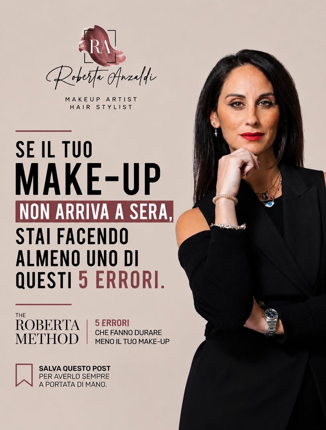 Post 3 by Roberta Anzaldi Make-up Artist on Instagram (carousel)