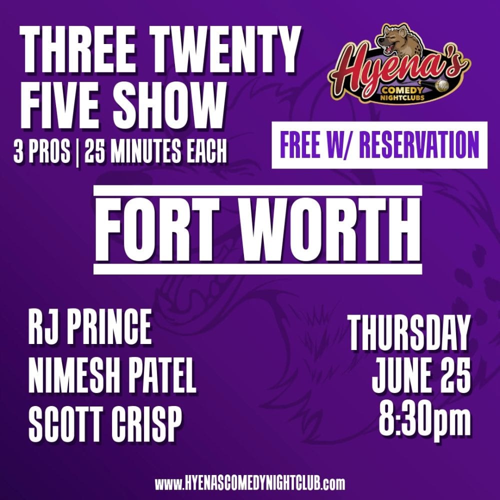 Post 3 by Hyenas Comedy Club Fort Worth on Instagram (video)
