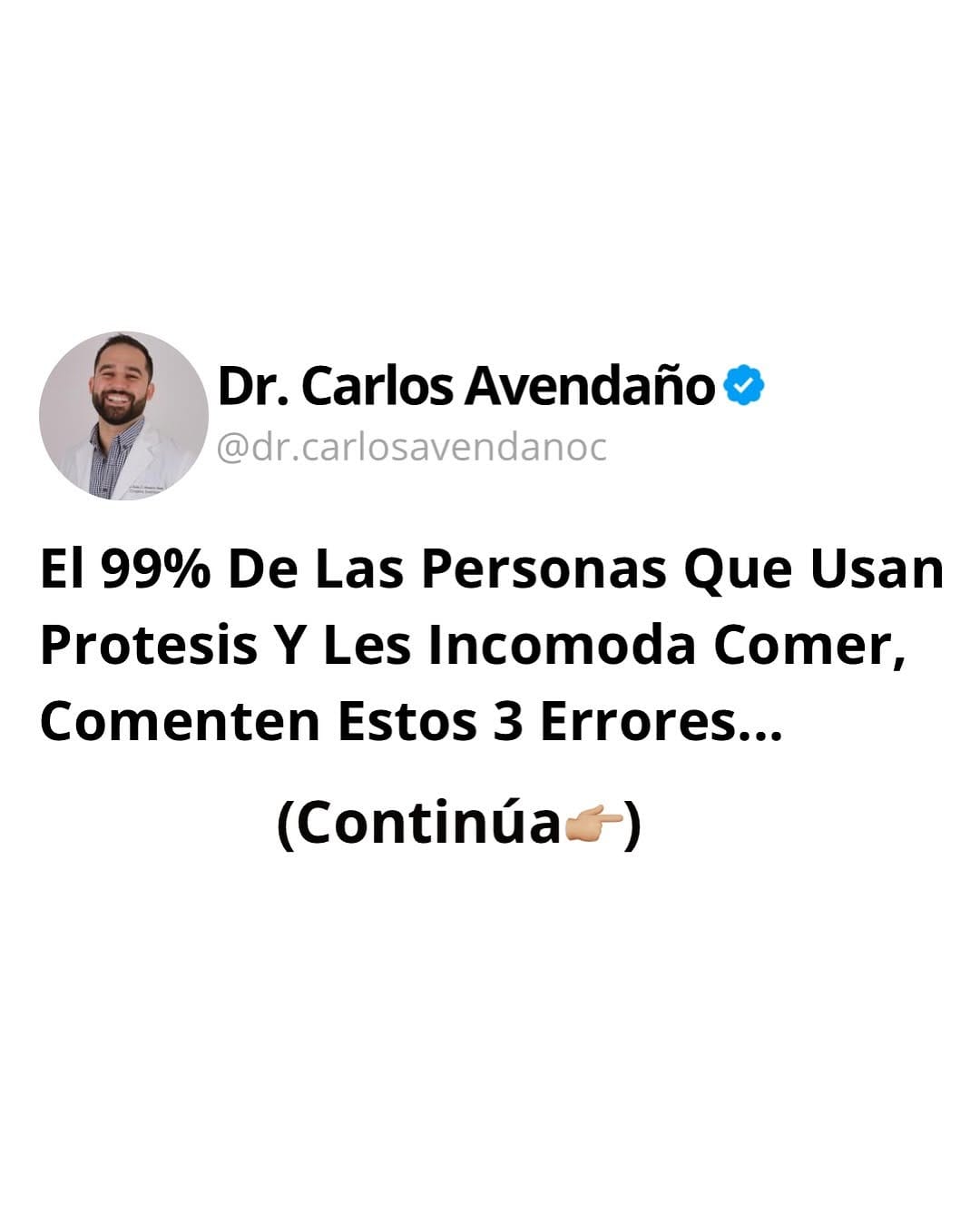 Post 9 by Dr. Carlos Avendaño I Implantes Dentales on Instagram (carousel)