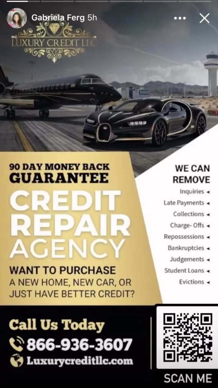 Post 1 by Luxury Credit Repair LLC on Instagram (video)