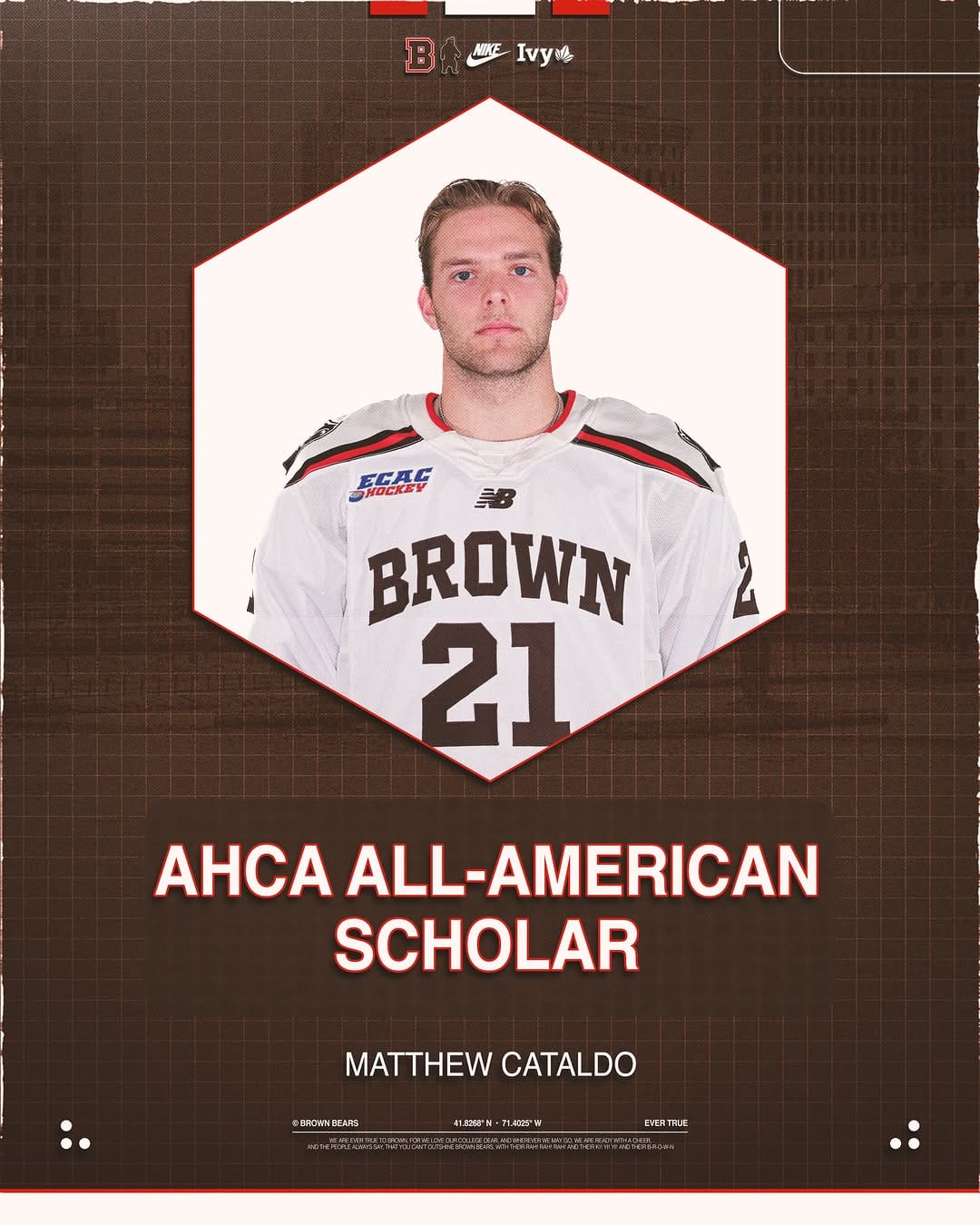 Post 1 by Brown Men's Hockey on Instagram (carousel)