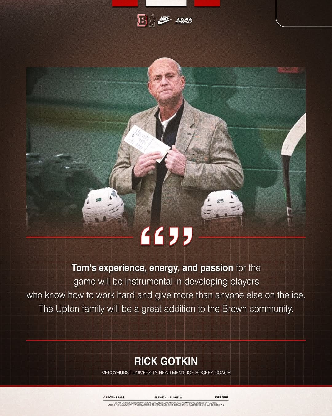 Post 9 by Brown Men's Hockey on Instagram (carousel)