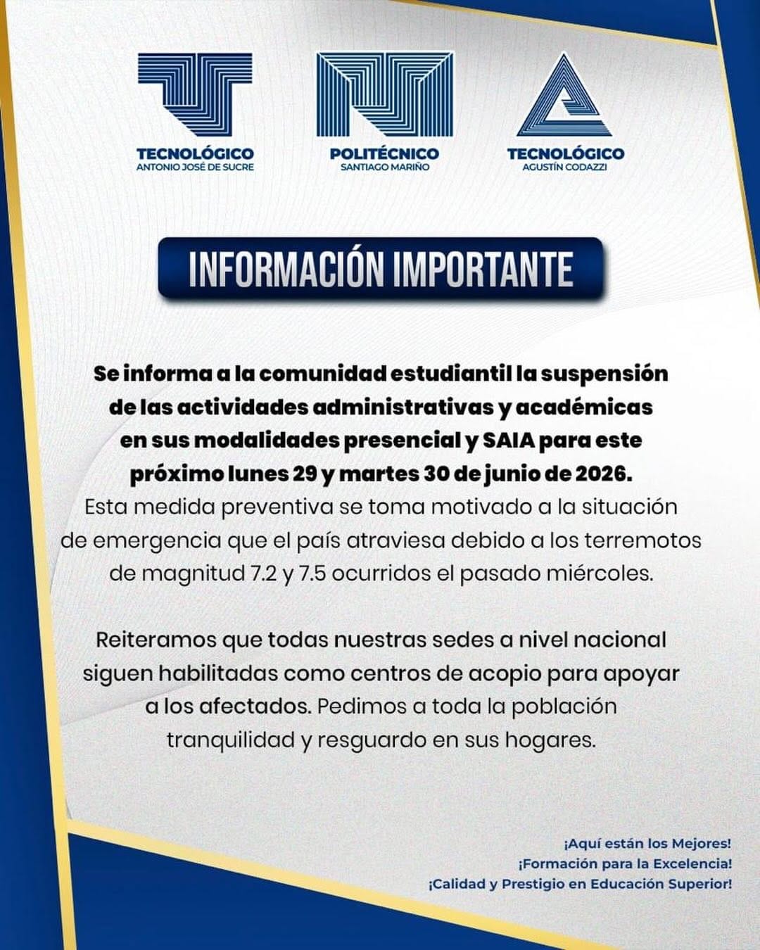 Post 5 by Politécnico Santiago Mariño on Instagram (image)