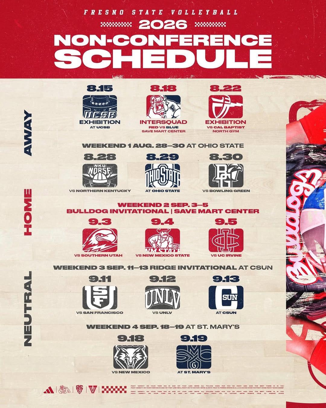 Post 10 by Fresno State Volleyball on Instagram (image)