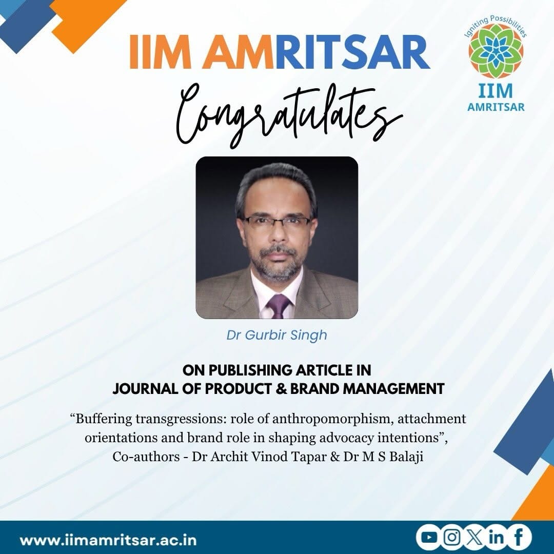 Post 3 by IIM Amritsar on Instagram (image)
