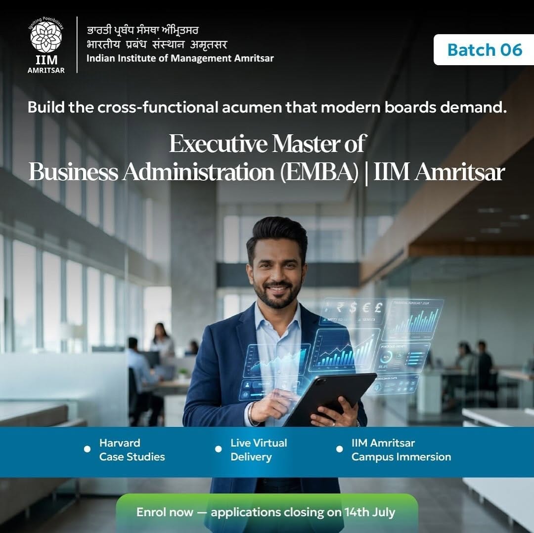 Post 2 by IIM Amritsar on Instagram (image)