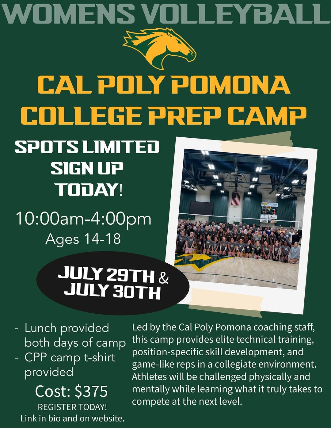 Post 9 by Cal Poly Pomona Volleyball on Instagram (image)