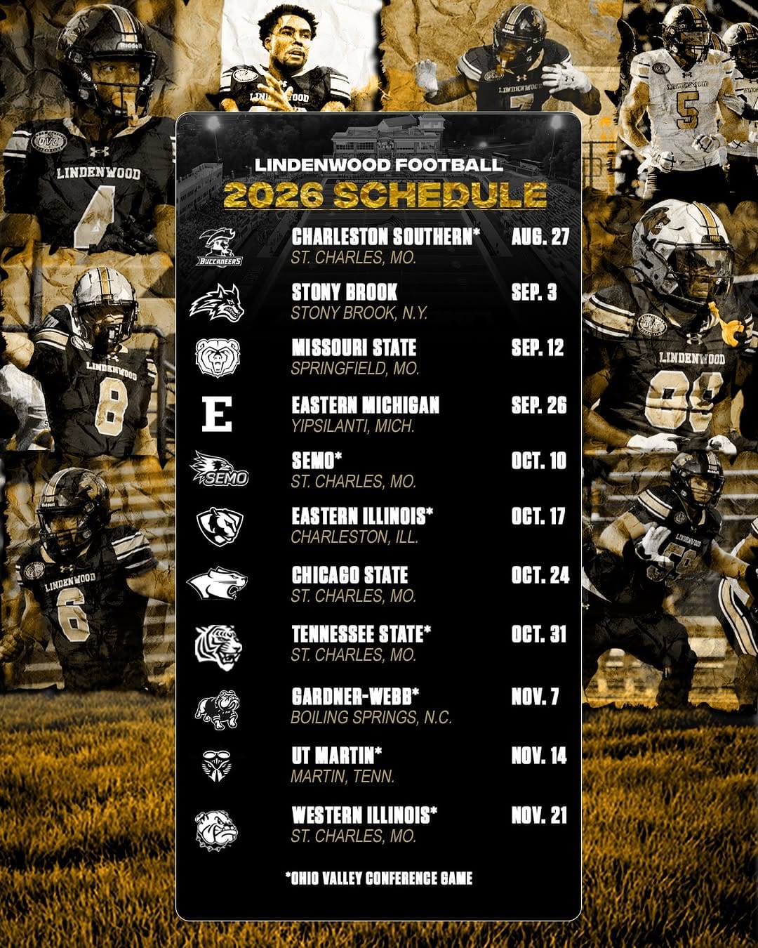 Post 10 by Lindenwood Football on Instagram (image)