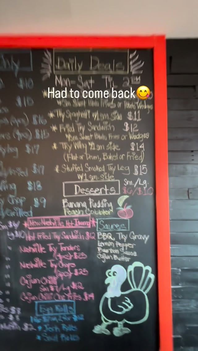 Post 9 by Jive Turkey Southern Kitchen on Instagram (video)
