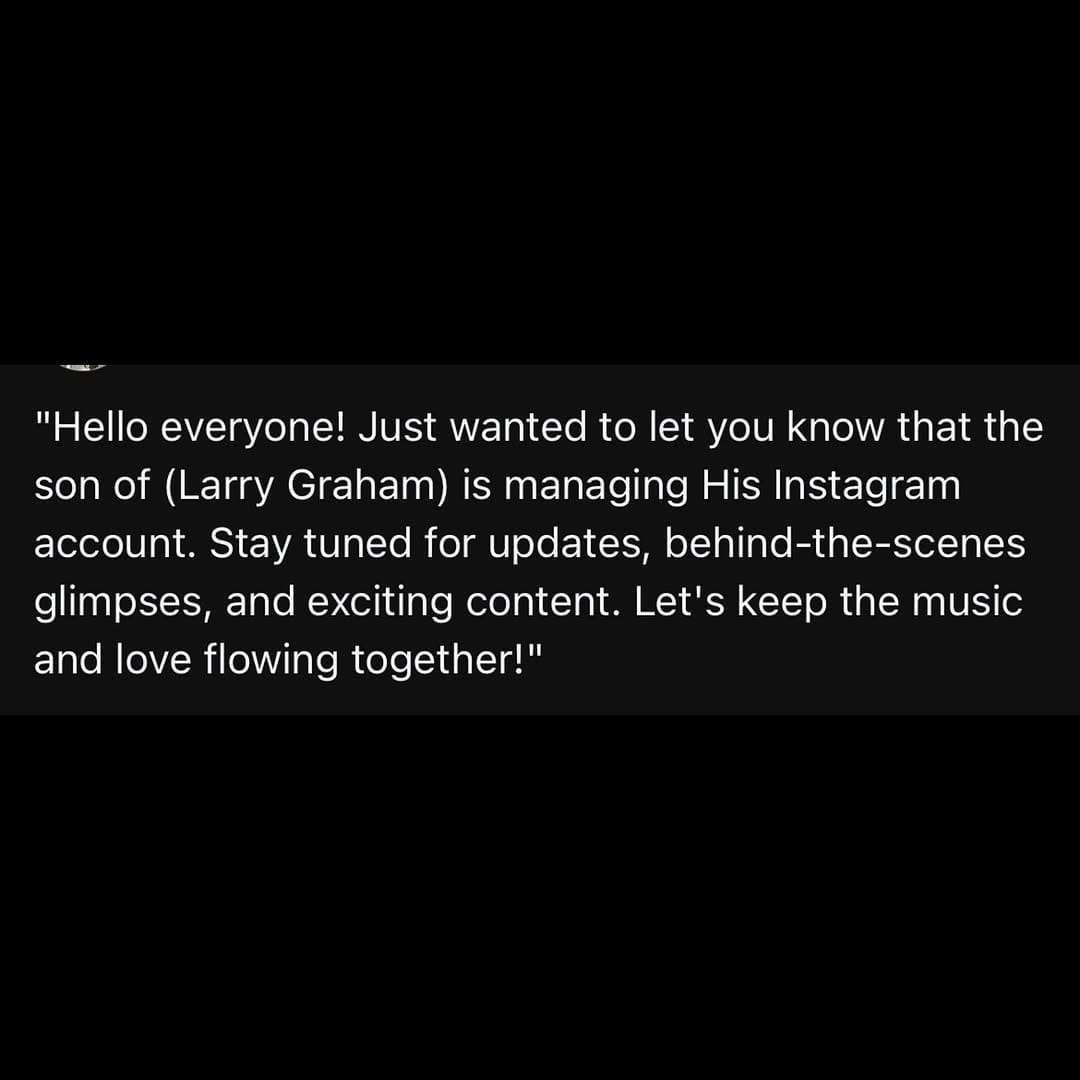Post 6 by Larry Graham on Instagram (image)